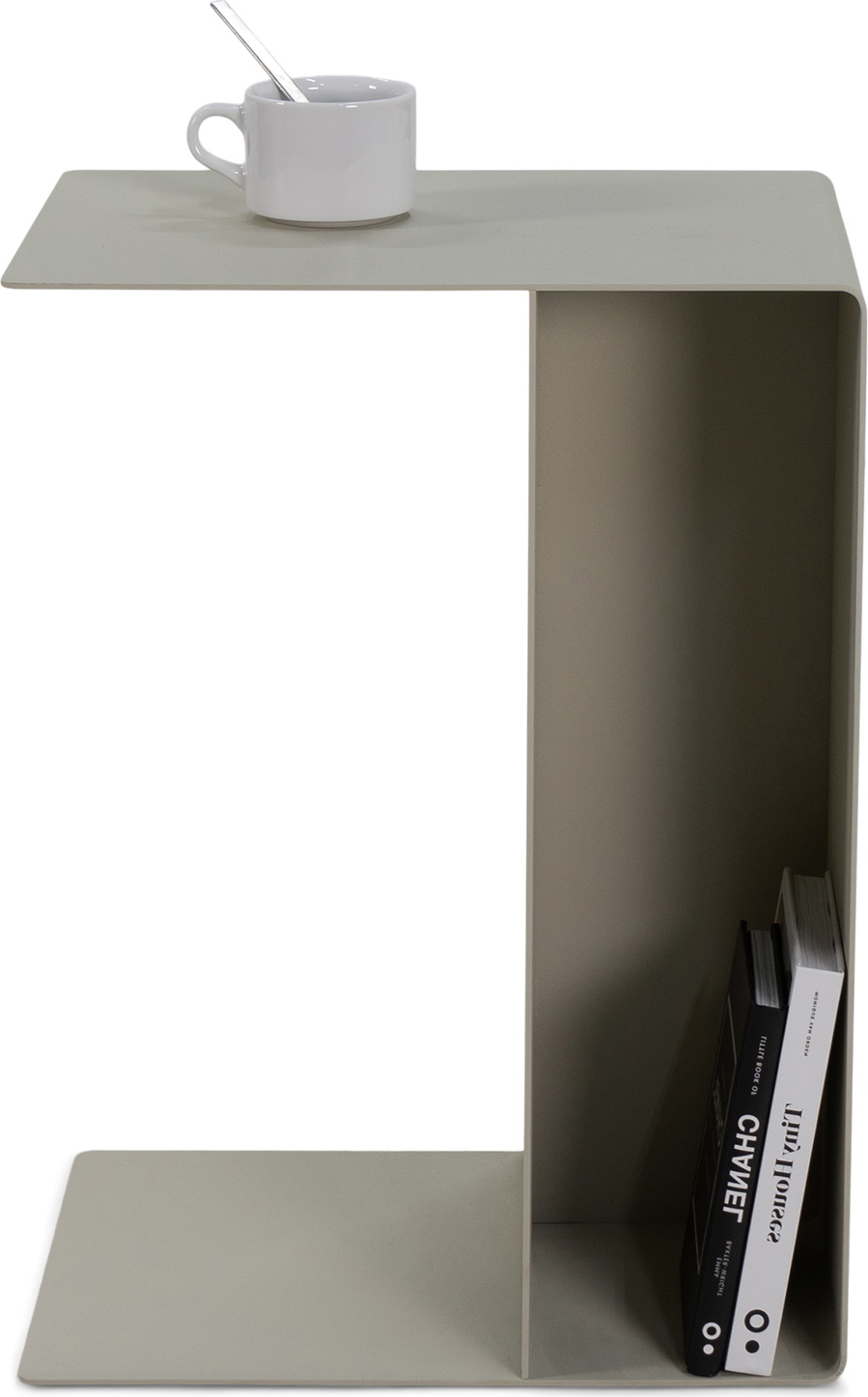 Sidebord Spinder Design Slide  -formet Stål Vendbart Sand H54â     B30â     D40â   Med Hylde
