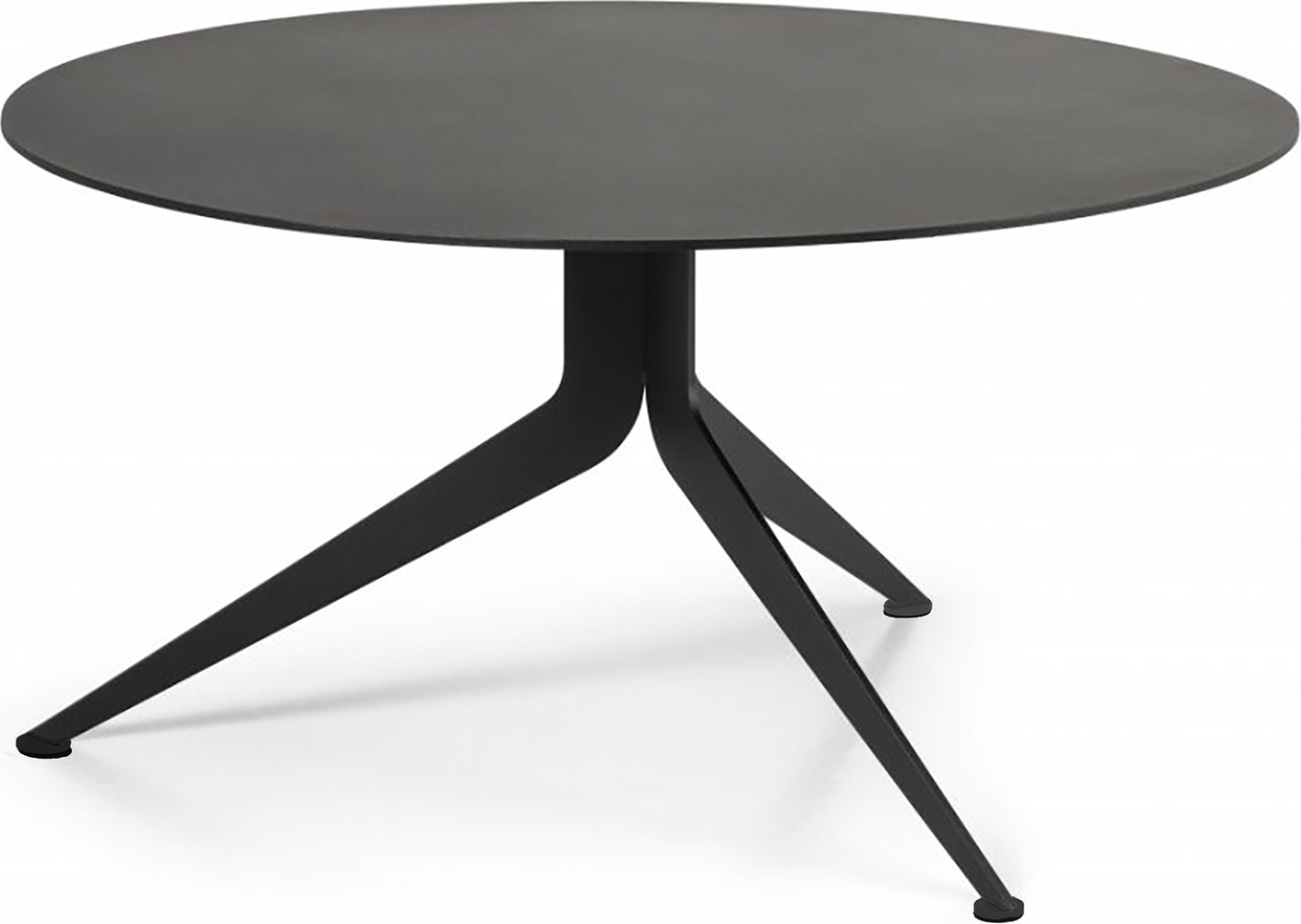 Sofabord Kaffebord Spinder Design Daley ø74   H40   Sort Stål Med Underhylde