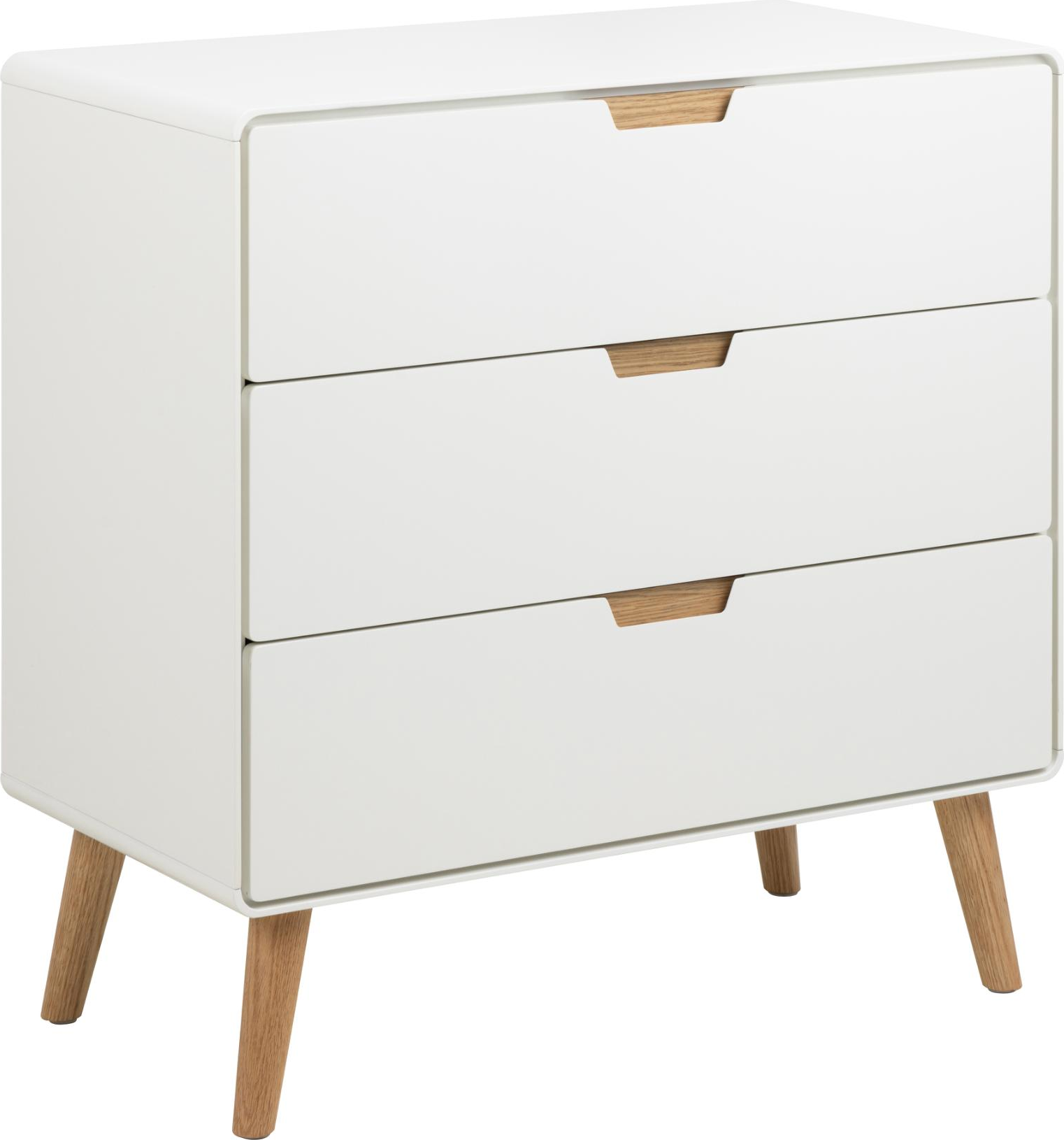 Kommode Signature Lunda Skuffer Hvid Natur Mdf Med Egetræsben Soft-close 80ã 80ã 40