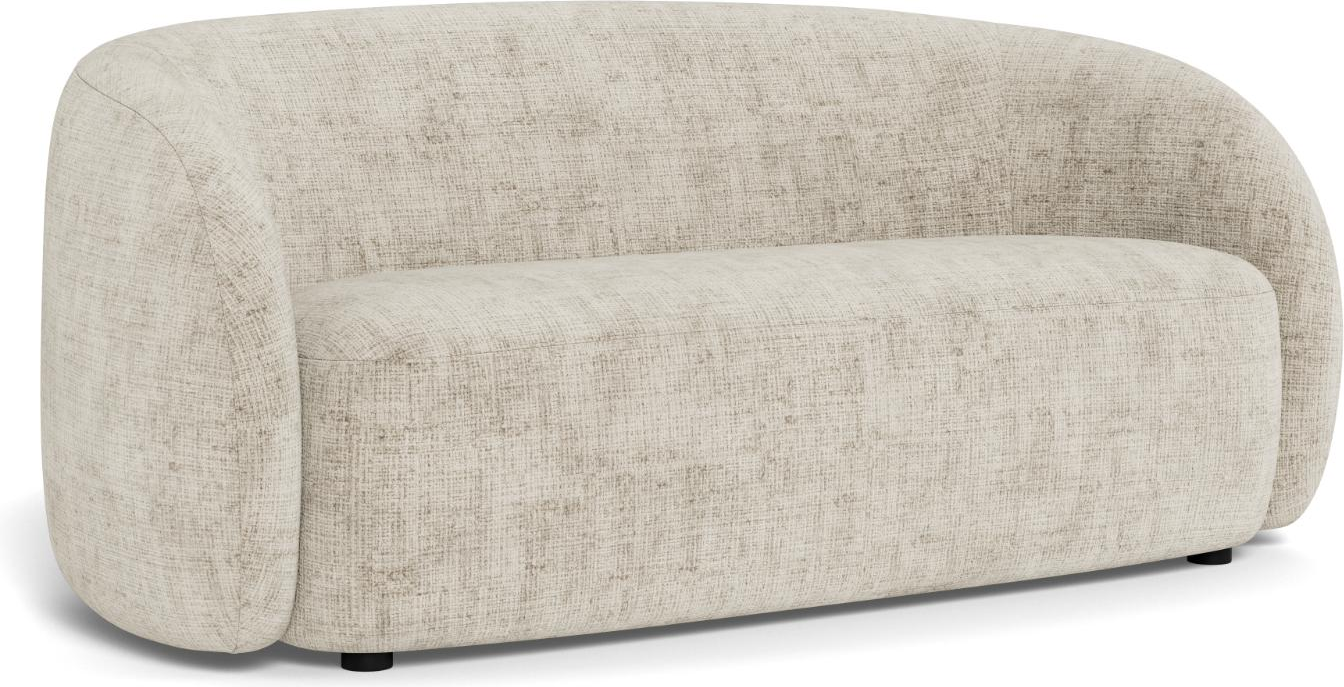 -personers Sofa Signature Livo Beige Juto Stof Med Sort Stel Lav Profil Kompakt 142x58x60