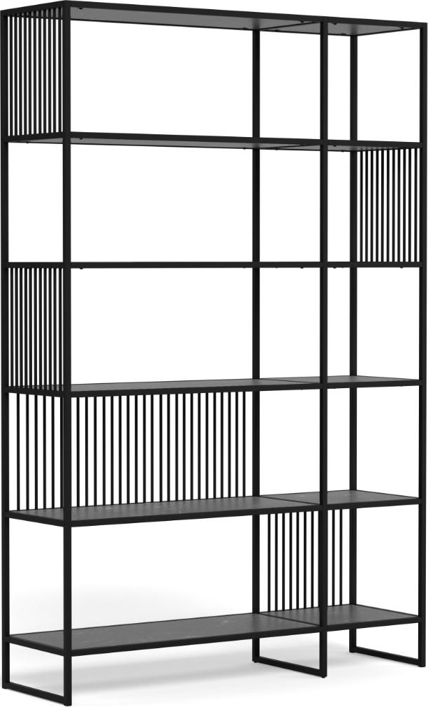 Reol Signature Strandby Mat Sort Izmir Faste Hylder Stål Melamin H185ã B120ã D35