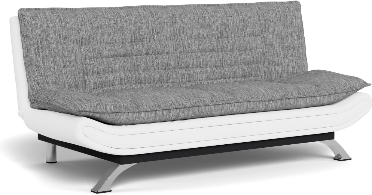 Sovesofa Signature Lykke -personers Lysegrå Porter-stof Krom Stel Click Clack 196x59x91