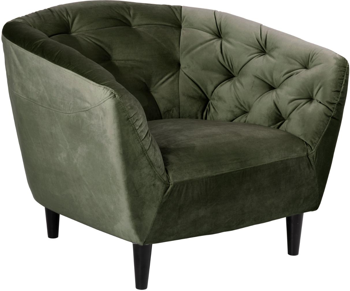 -personers Sofa Signature Vella Lænestol Skovgrøn Vic-stof Sort Gummitræsstel