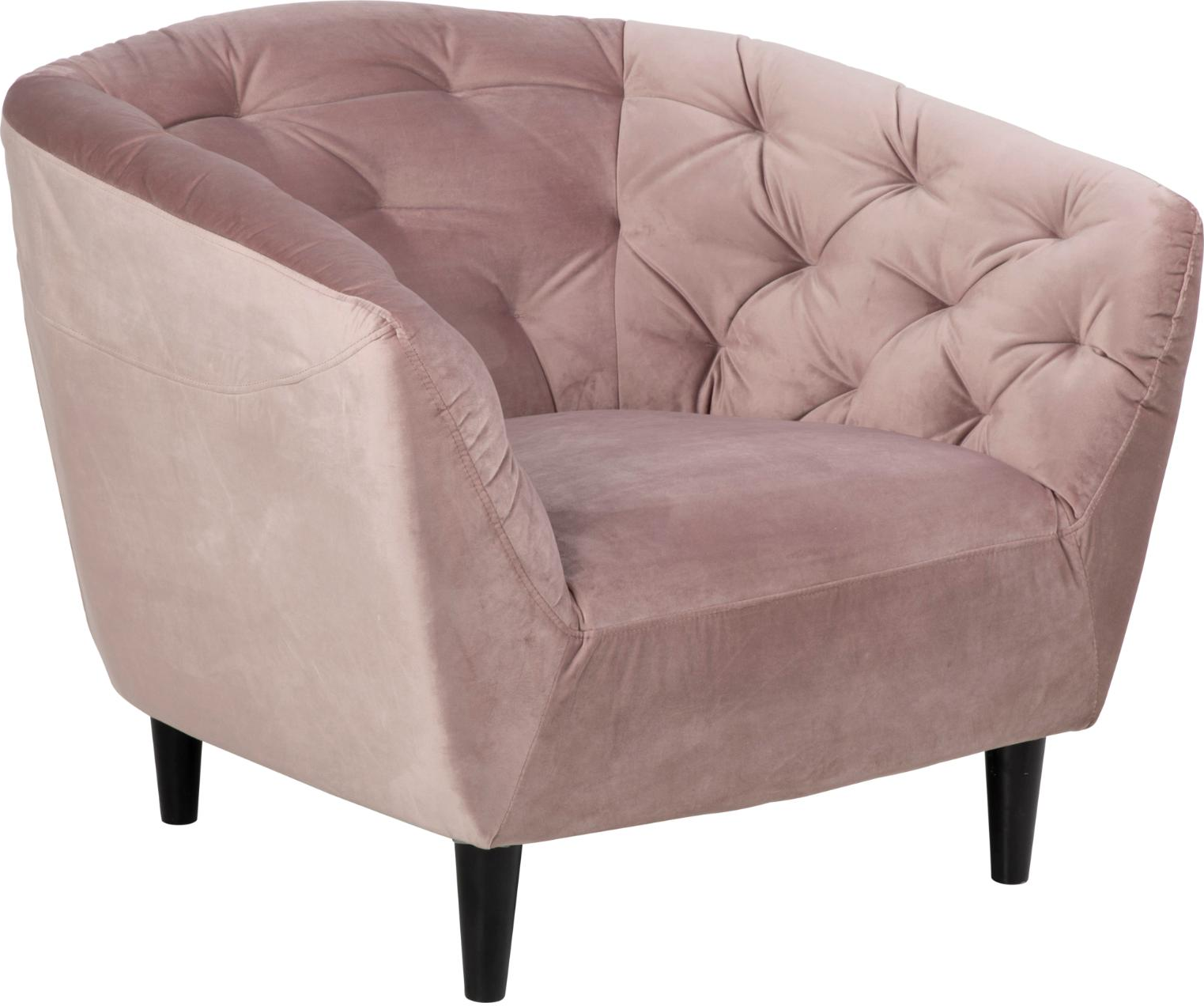 -personers Sofa Signature Vella Lænestol Støvet Rosa Vic-stof Sorte Koniske Gummitræsben