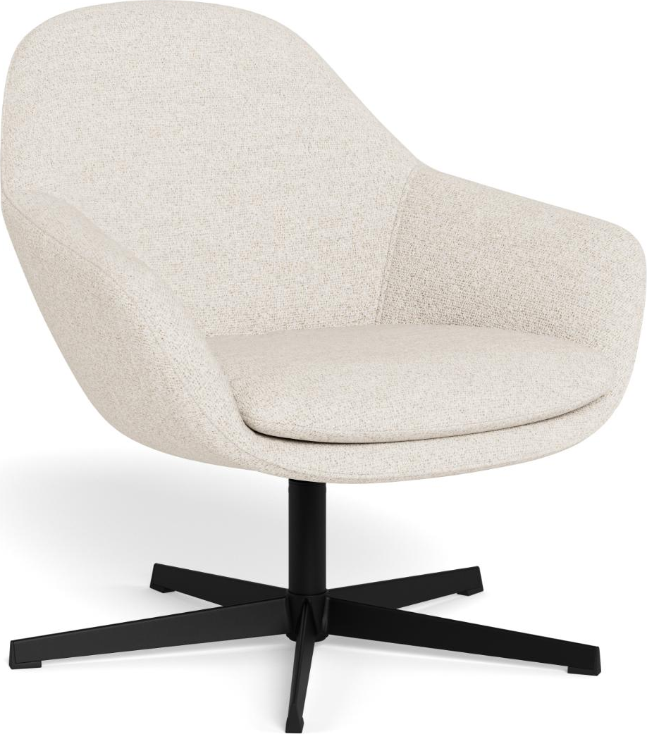 Lounge Stol Signature Clara Creme Cona Stof Mat Sort Stål Vendbar Sædehynde H55ã B52ã D49