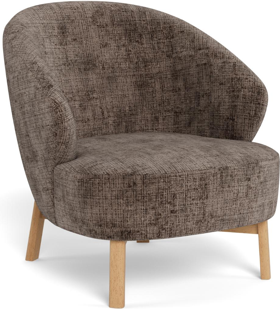 Loungestol Signature Dalia Lænestol Støvet Brun Juto-stof Egebejdset Gummitræsstel H78xb74xd54