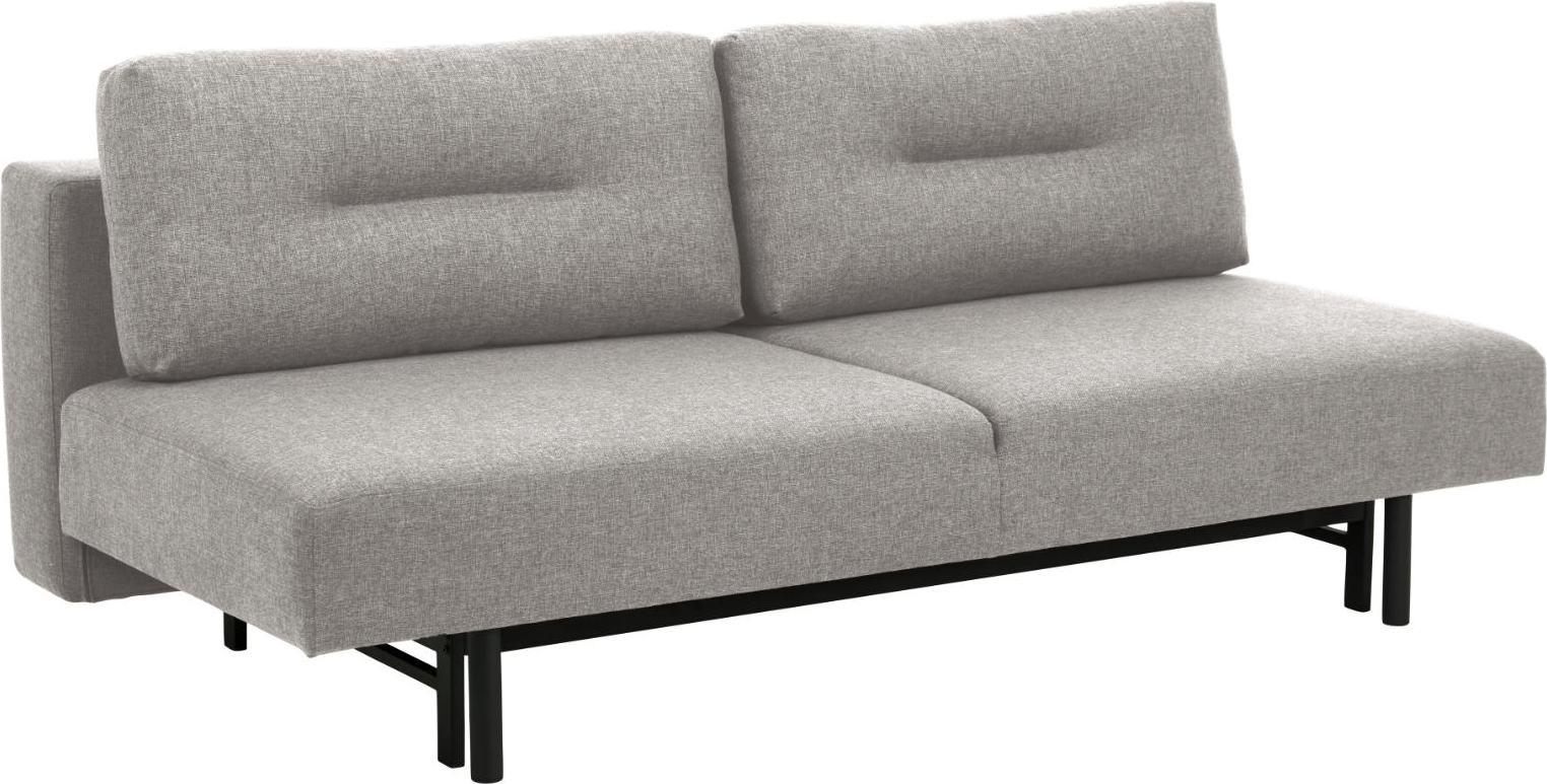 Sovesofa Signature Malling -personers Udtræksseng Lysegrå Stof Mat Sort Stel 200x105