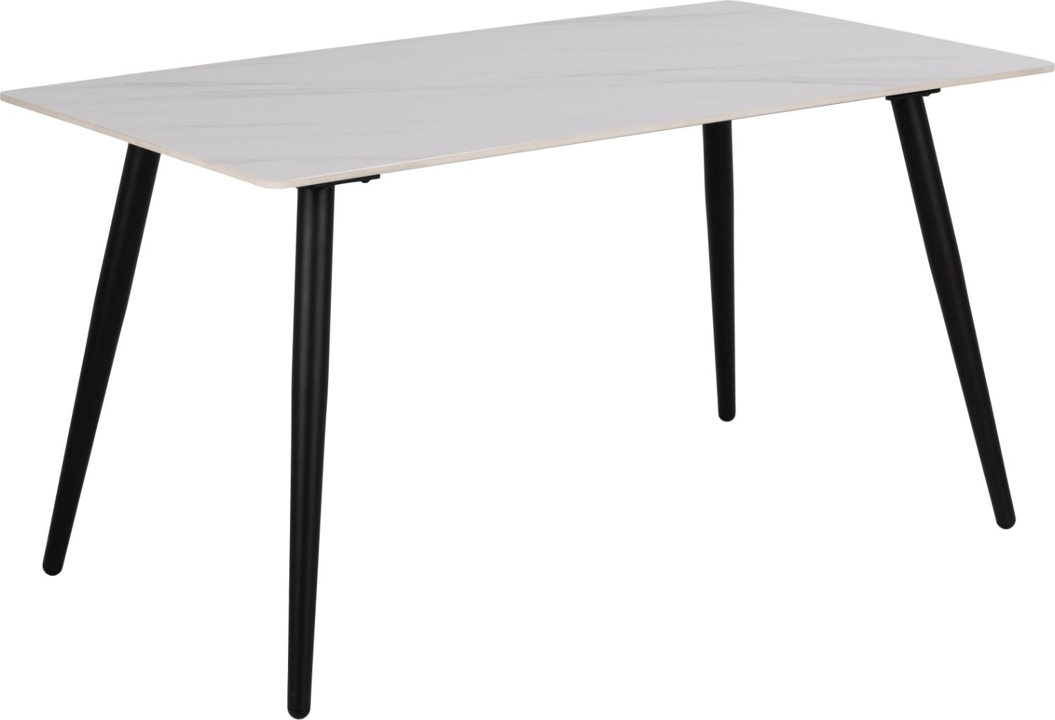 Spisebord Signature Vardo Hvid Unico Keramikbordplade Mat Sort Stel 140x80 Plads Til