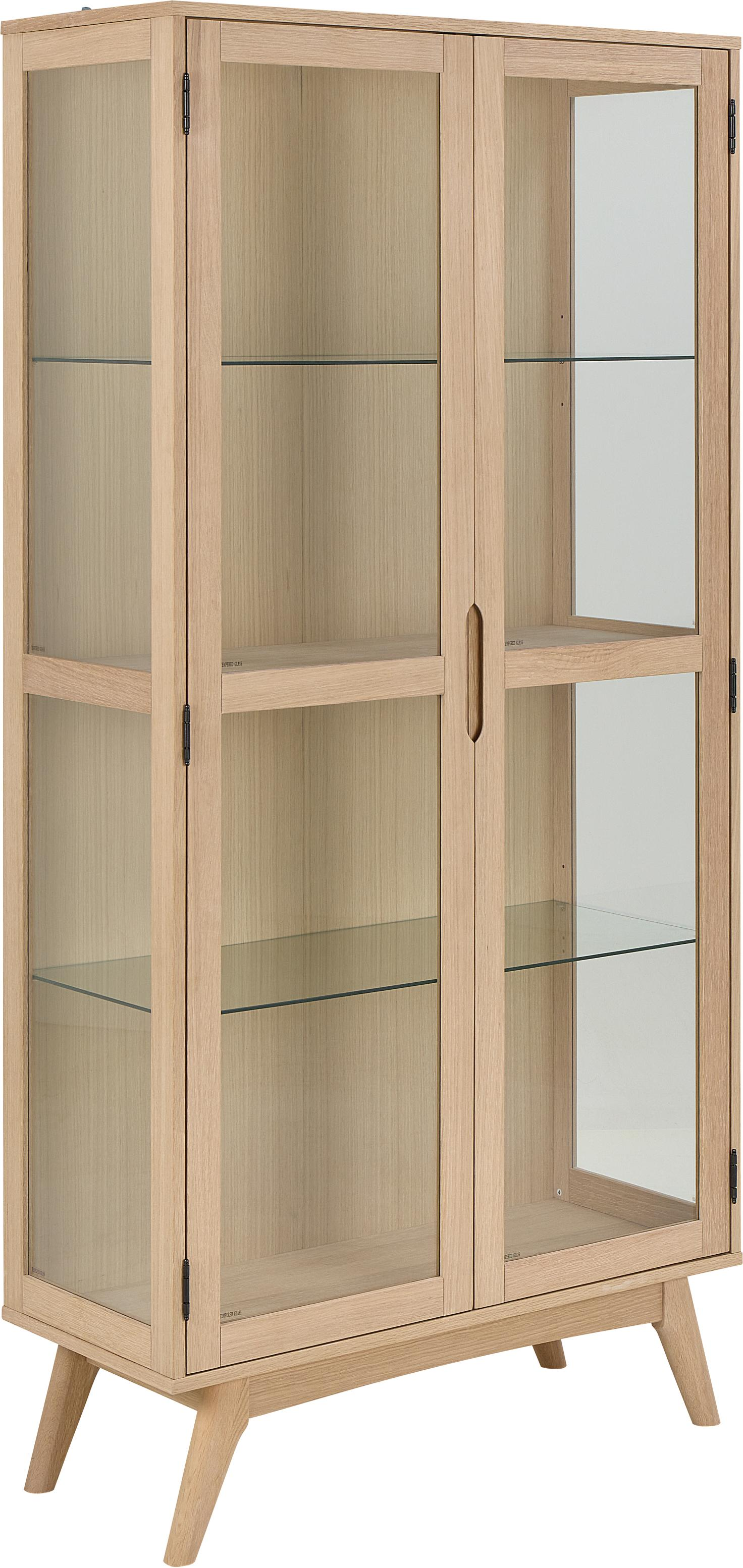Vitrineskab Signature Merano  Hvidpigmenteret Egefiner   Glas    Justerbare Hylder  H192ã B94ã D40