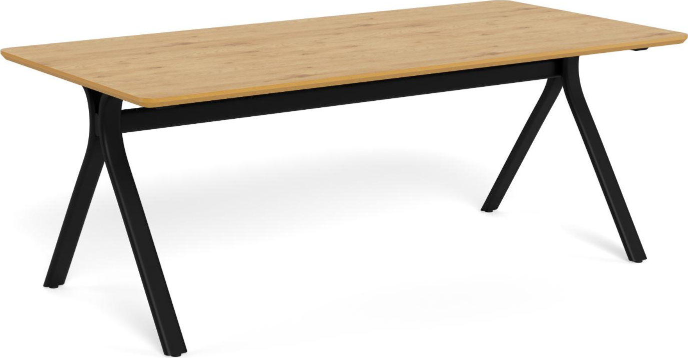 Spisebord Signature Brist 200x100 Mat Vild -melamin Mat Sort Stålstel