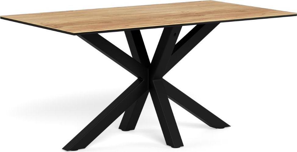 Spisebord Signature Solenne 160ã 90 Keramisk Vild -look Bordplade Mat Sort Stålstel