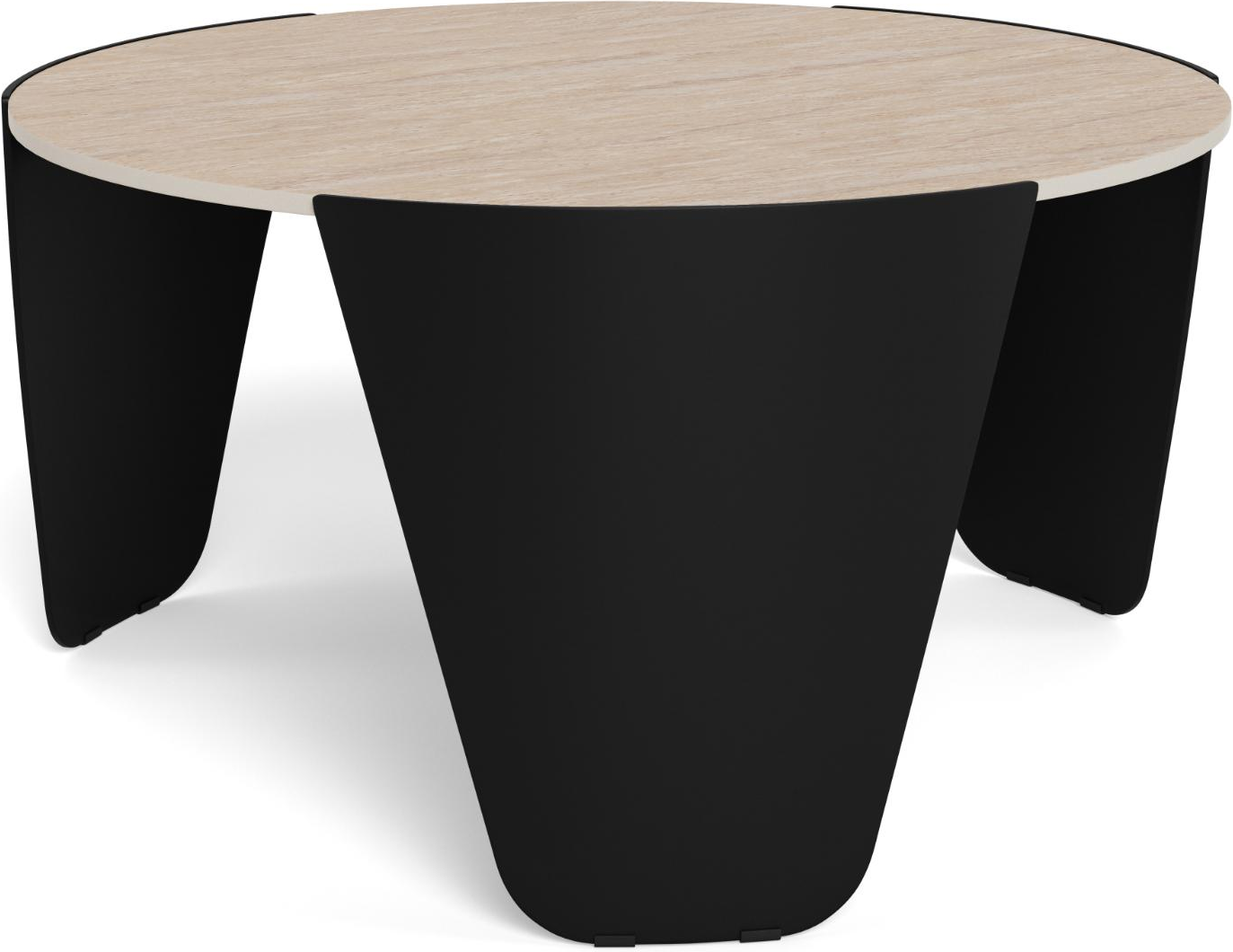 Sofabord Signature Alto ø80 H42 Mat Sort Stel Lys Travertine-keramik