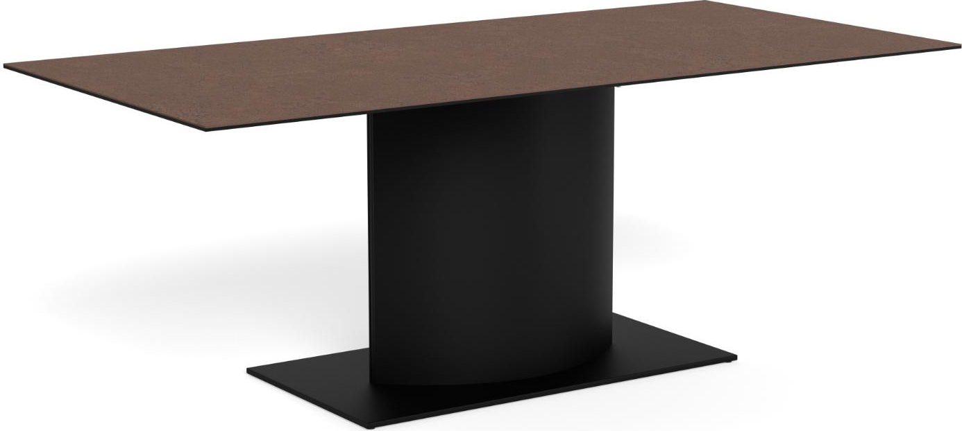 Spisebord Signature Bellora 200x100 Rustbrun Lemco-keramik Mat Sort Stålstel