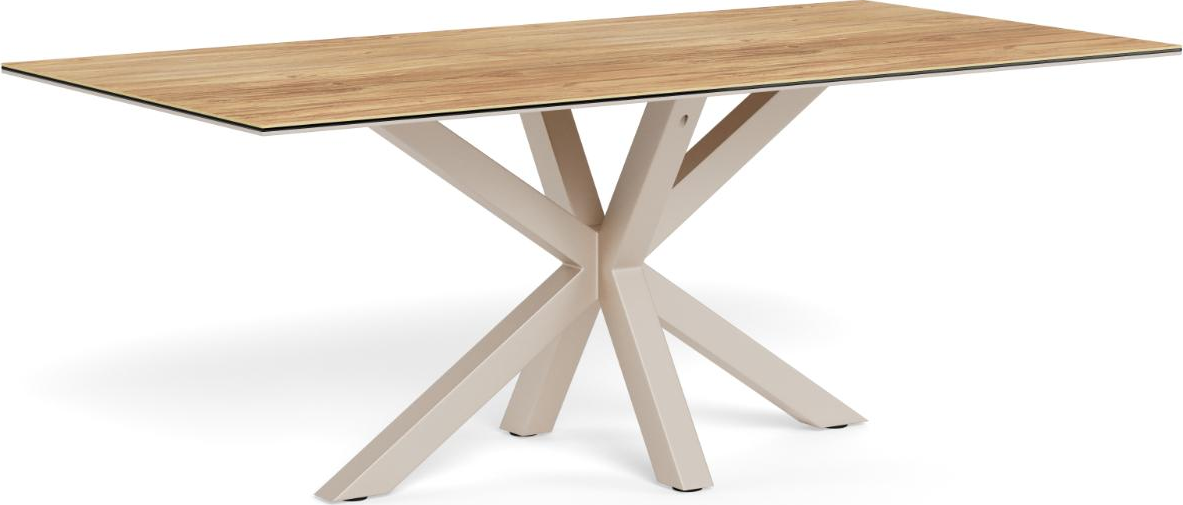 Spisebord Signature Solenne Rektangulært 200x100 Keramisk Vild- -top Gråt Pulverlakeret Stålstel