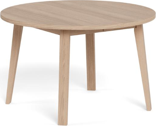 Spisebord Signature Arven Hvidpigmenteret Egefiner Udtræksbord ø120-220 Olieret Koniske Ben