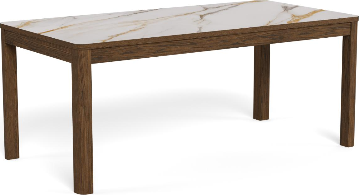 Spisebord Signature Westby 180x90 Poleret Creme Keramik-look Bordplade Røget Egefiner Stel