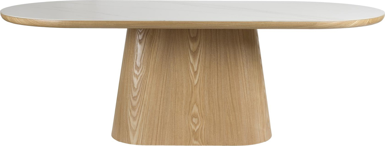 Elegant Almira Ovalt Spisebord i Natur Egetræ 180x90 cm