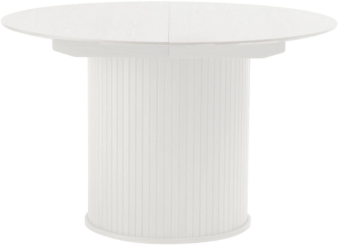Rundt Udtræksspisebord Nola - Hvid MDF, Ø120-167 cm