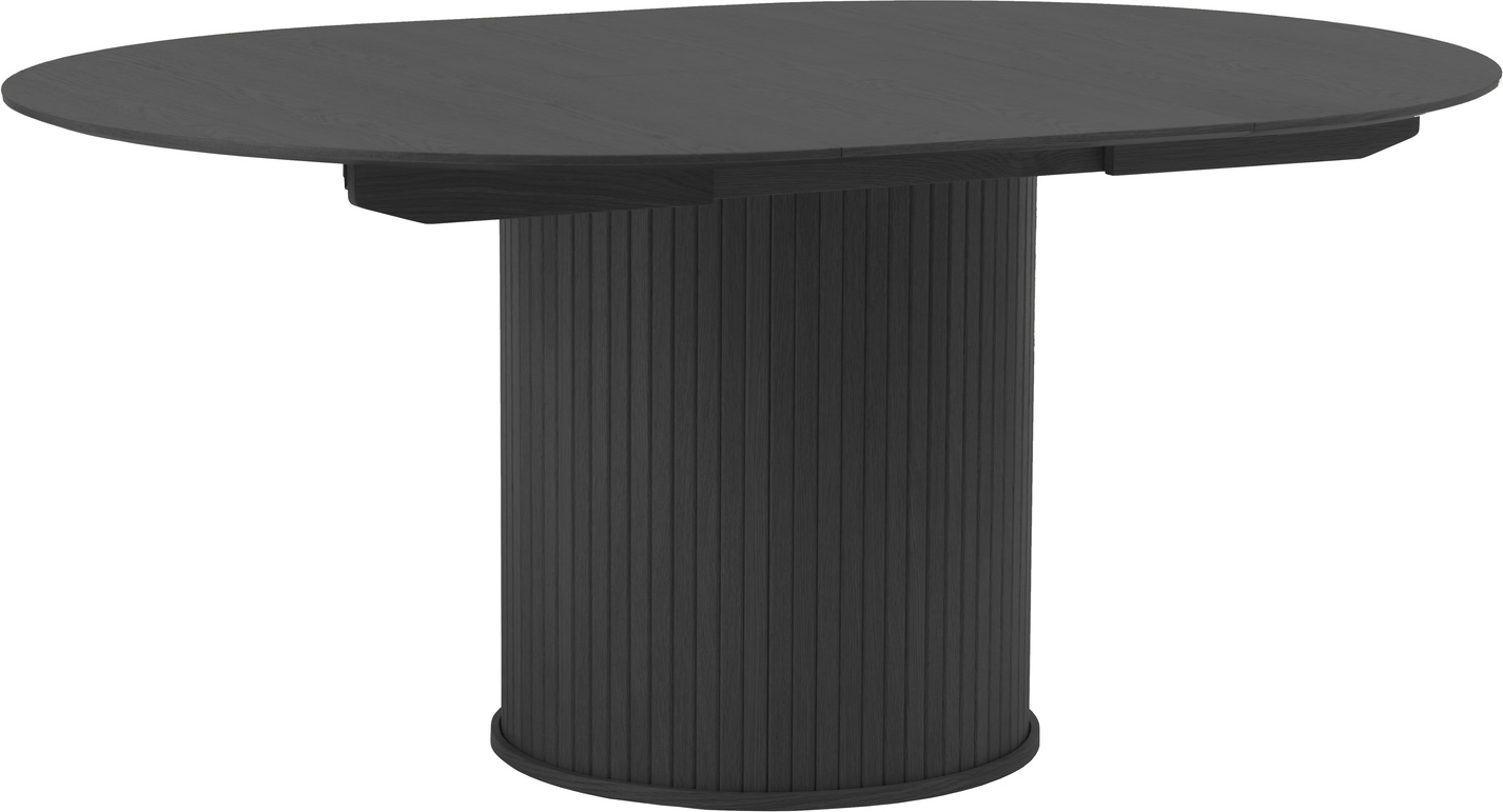 Udtrækbart Spisebord Nola Ø120-167 cm Sort Egetræ