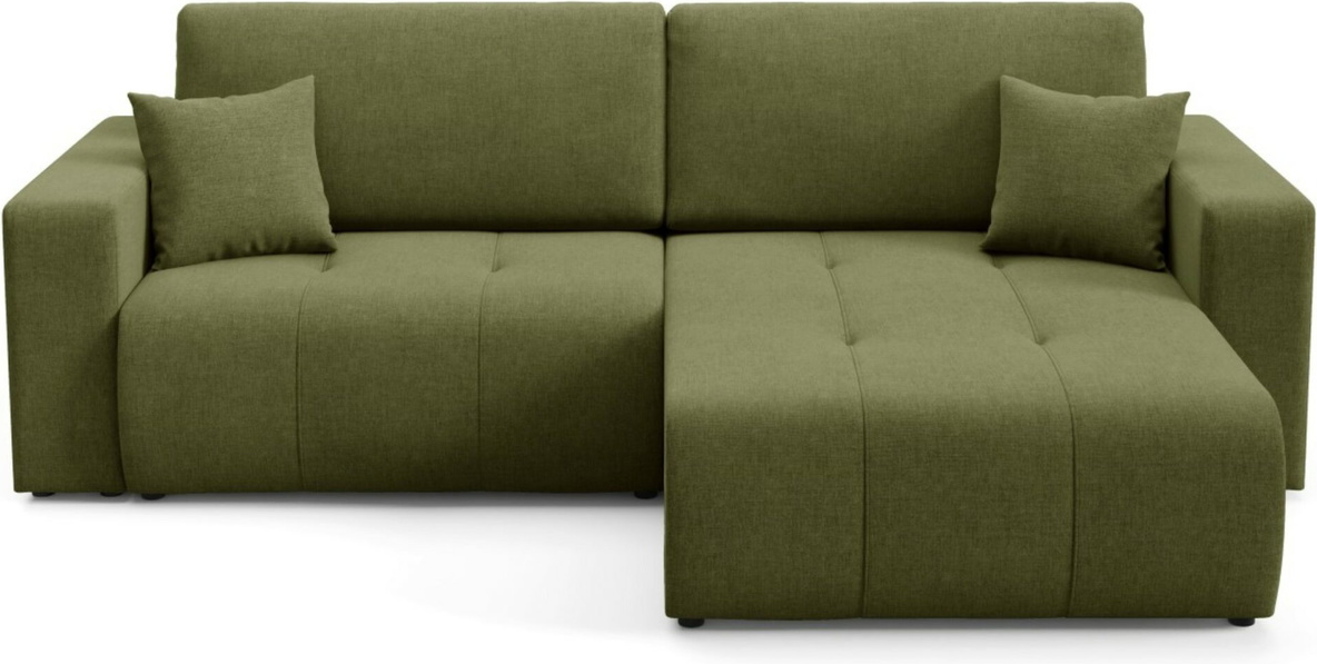 Hjørnesofa Maison Vellé Novento Olivengrøn Wind 34 Stof Loungesofa Med Sovefunktion 200x132     Skjult Opbevaring