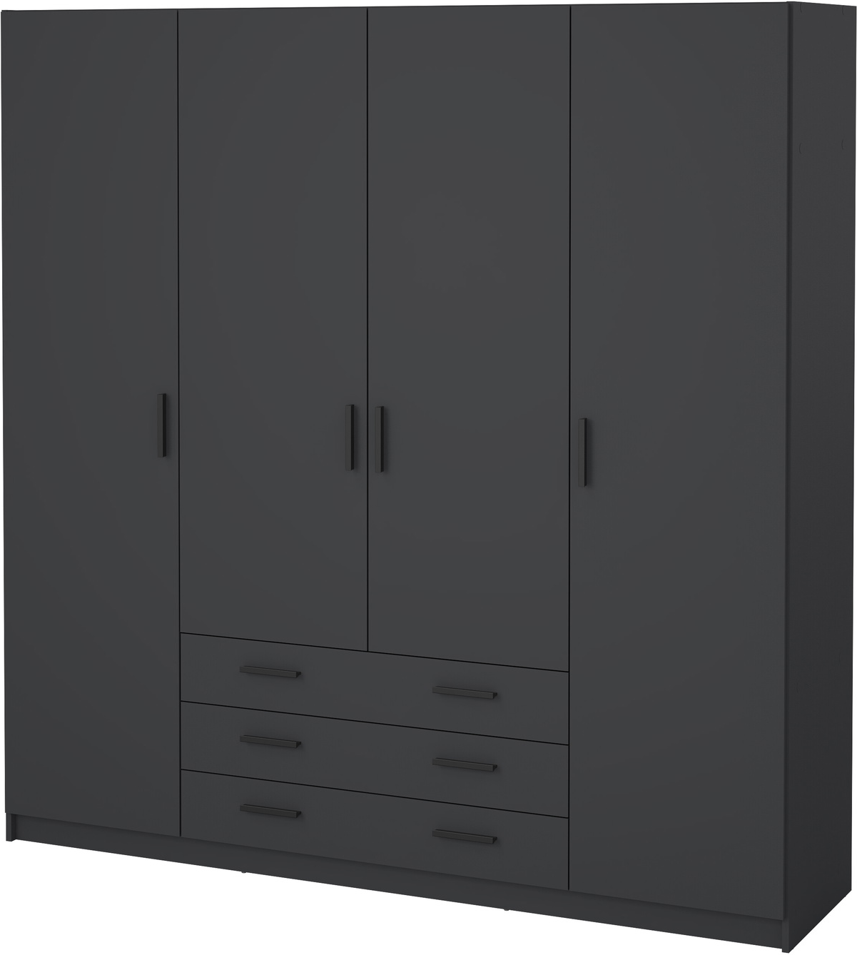 Garderobeskab Vesterholm Sprint Matgrå -dørs -skuffers H200xb195xd50