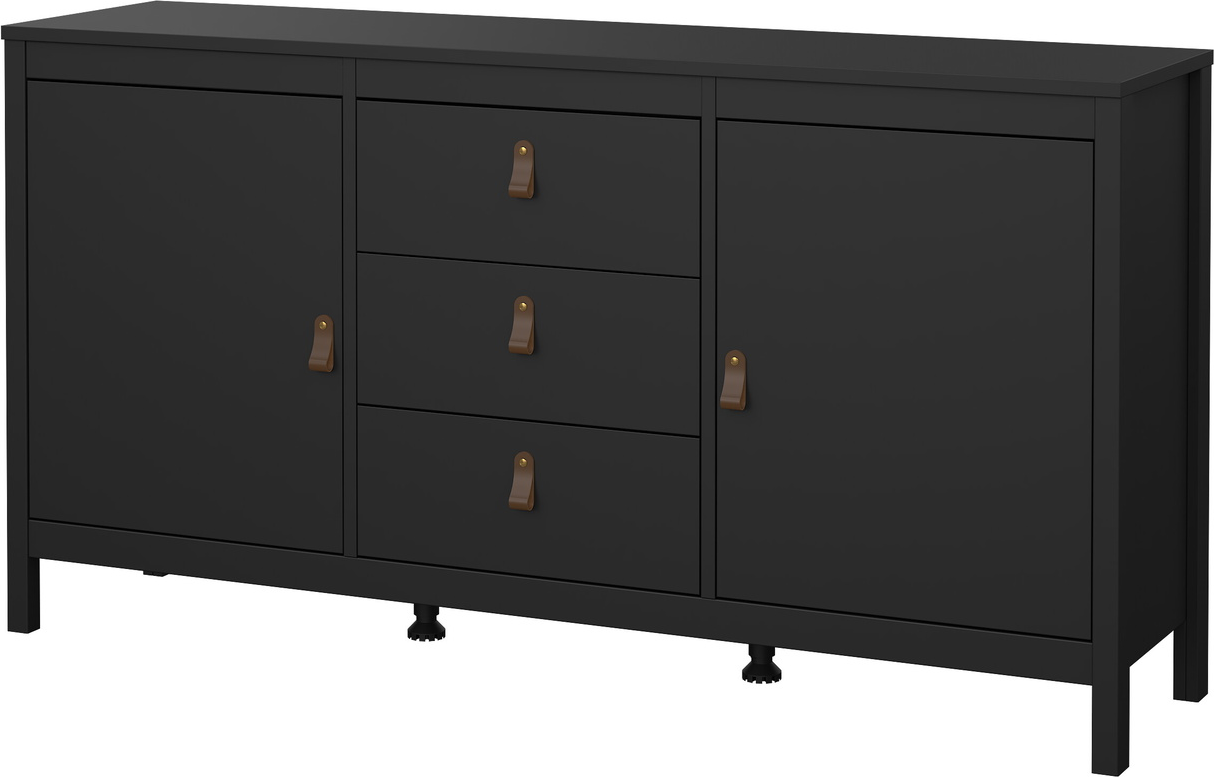 Skænk Sideboard Vesterholm Lunor Mat Sort Døre Skuffer B151 H80 D38 Dansk Fsc