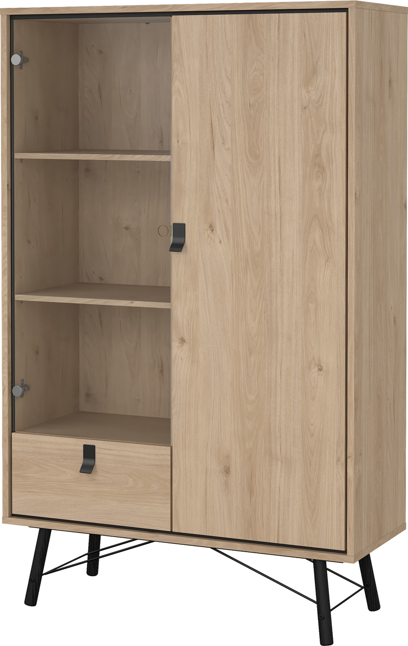 Højskab Vesterholm Askø Dør Glasdør Skuffe Jackson Hickory Fsc H161 8xb101 8xd40