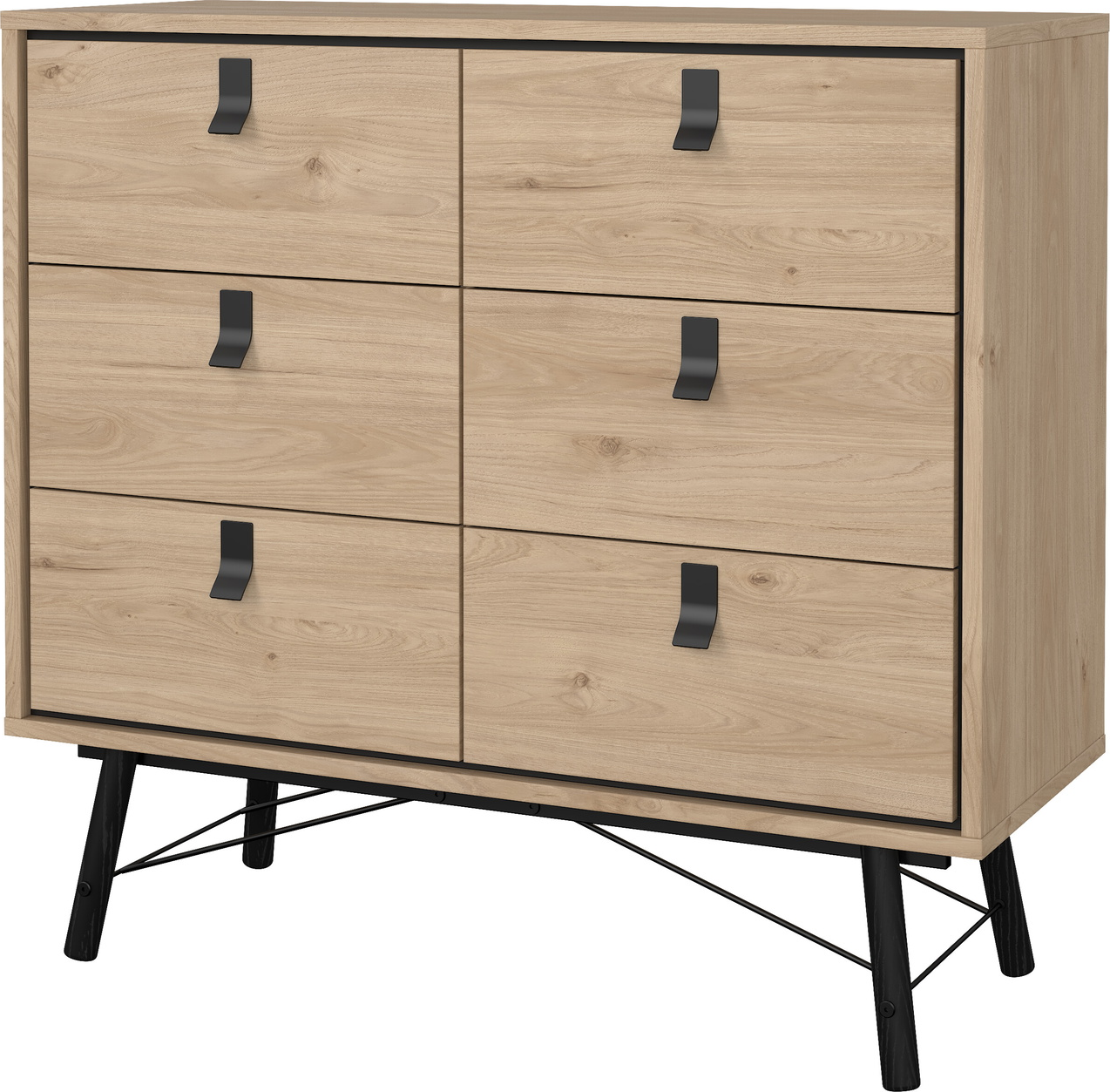 Dobbelt Kommode Vesterholm Askø     Skuffer  Jackson Hickory  H94 8ã B101 8ã D40      Fsc  Malet Bøg Metalgreb