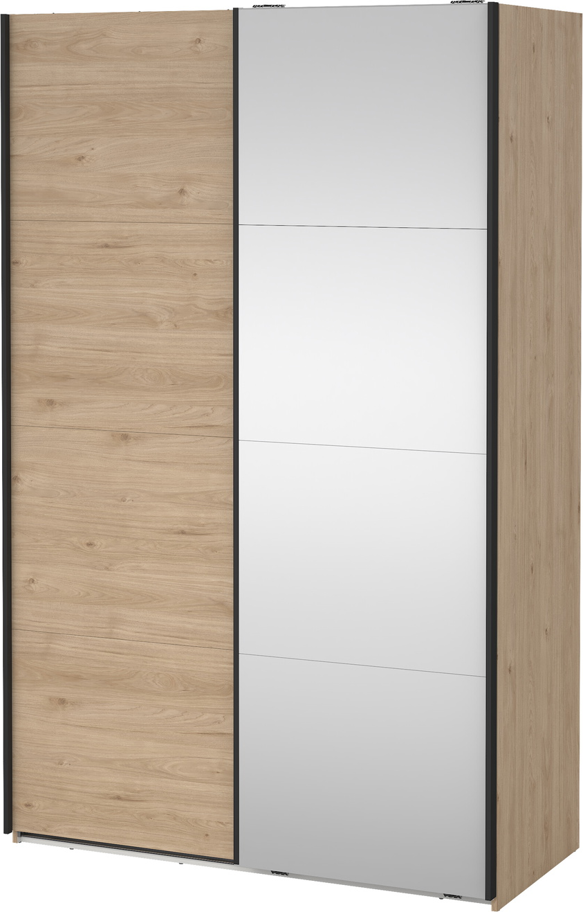 Garderobeskab Vesterholm Arden Skydedøre Spejldør Jackson Hickory H220xb138xd66