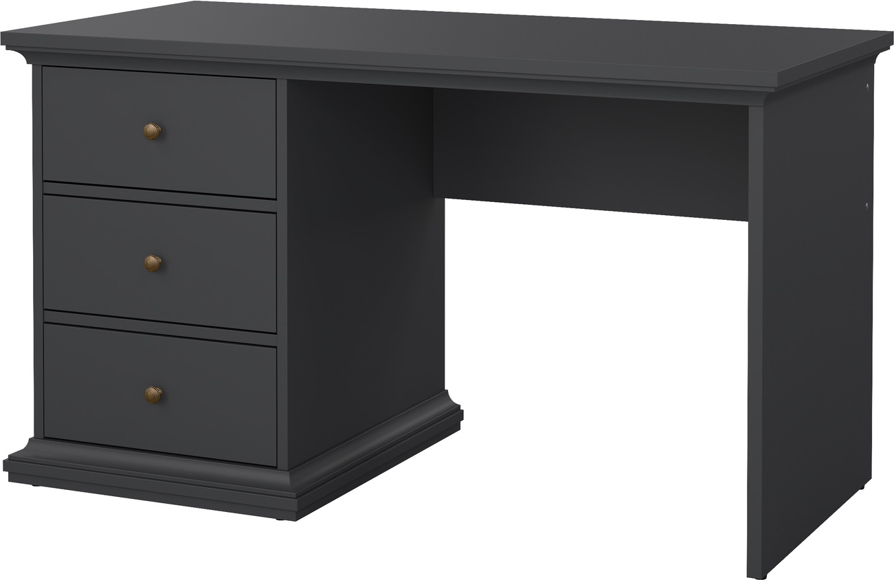 Skrivebord Vesterholm Nora 130x61 Mat Grå Med Skuffer Fsc Spånplade