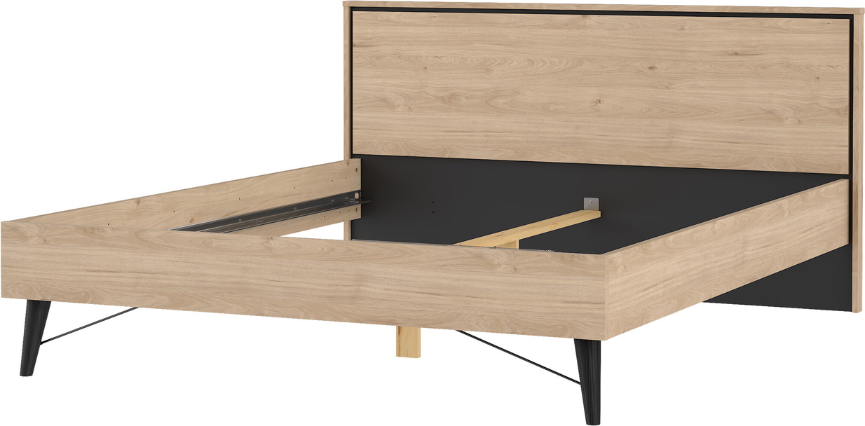 Sengeramme Vesterholm Askø Til Dobbeltseng 160x200 Jackson Hickory Spånplade Med Malede Bøgben Uden Lamelbund