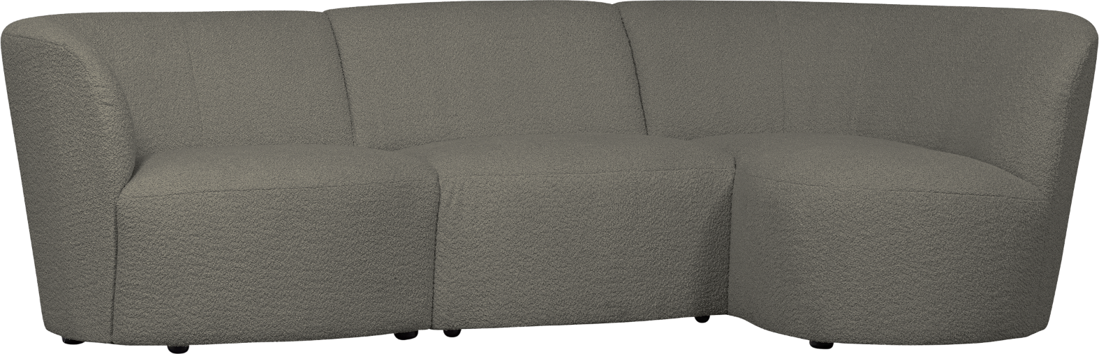 Højrevendt Byg-selv Sofa i Varm Grøn Bouclé fra Woood
