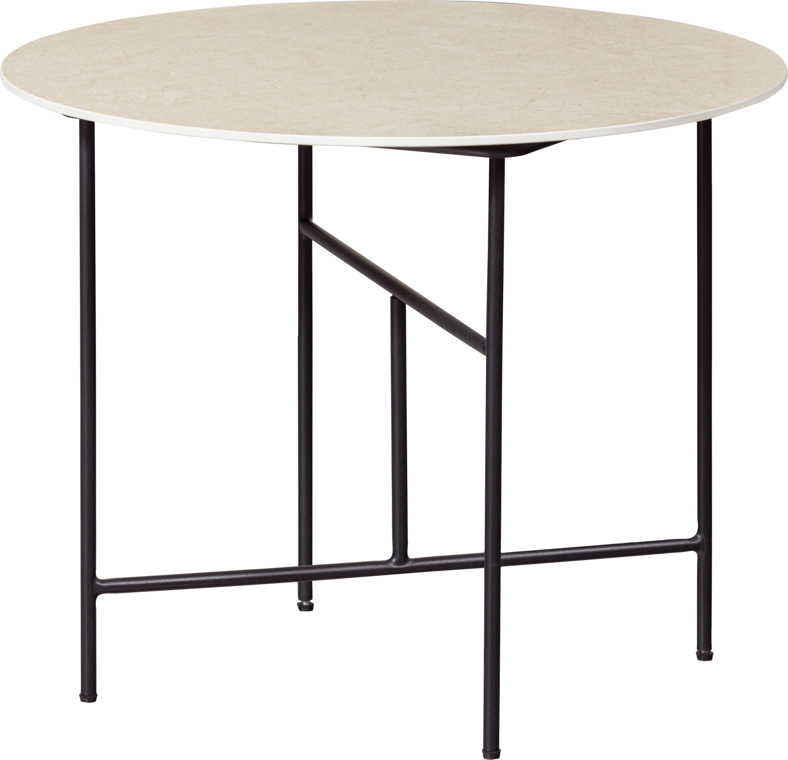 Sofabord Woood Exclusive Vida ø60   H48   Sort Porcelæn Marmorlook Foldbar Sort Metalbase