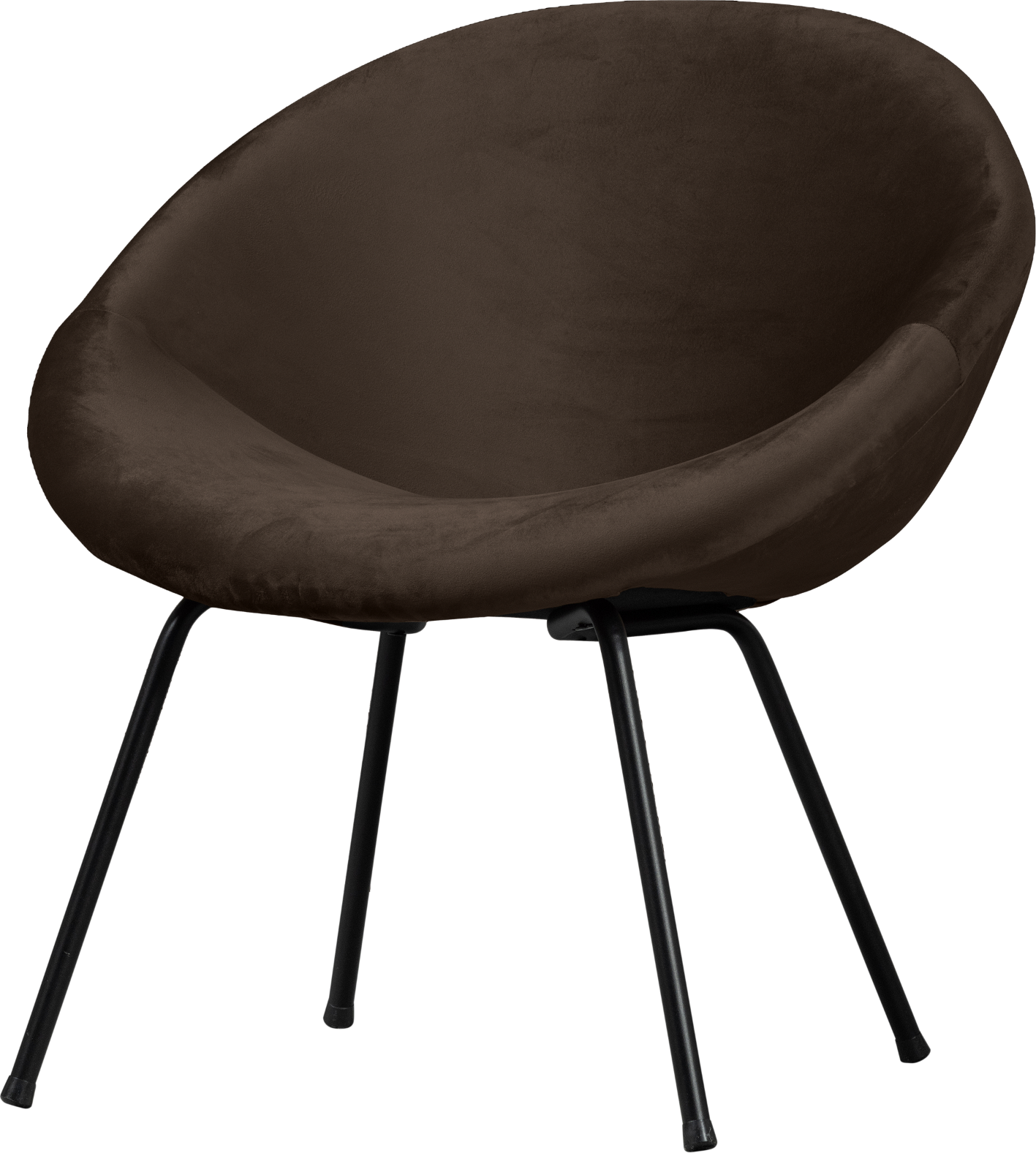 Lænestol Woood Collection Moly Sort Mat Fløjl Polyester H74xb75xd76