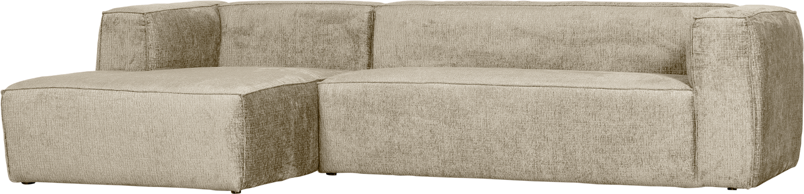 Elegant Venstrevendt Hjørnesofa i Creme Velour fra Woood