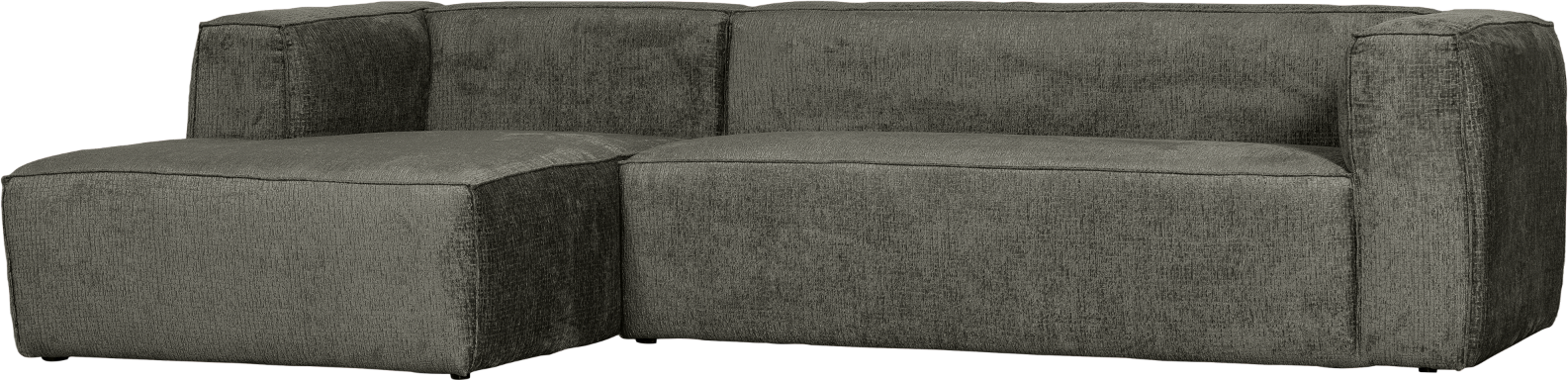 Hjørnesofa Woood Bean i Mørkegrå Velour med Chaiselong