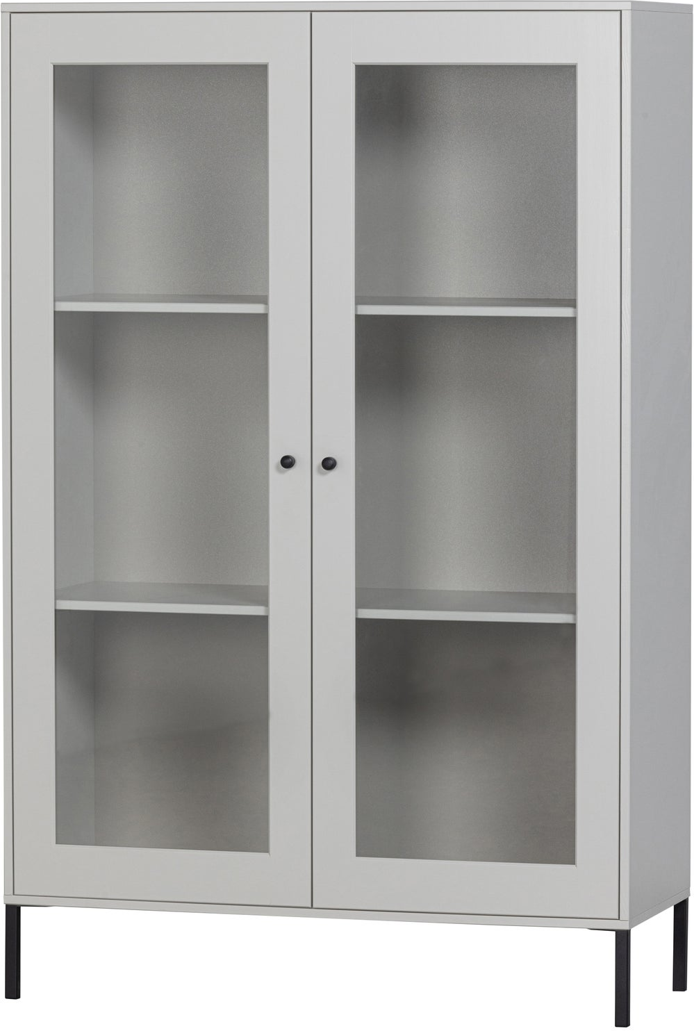 Vitrineskab Woood Collection   Fsc-certificeret Fyrretræ Glatslebet Mat Wolkengrå Finish H155ã B100ã D40