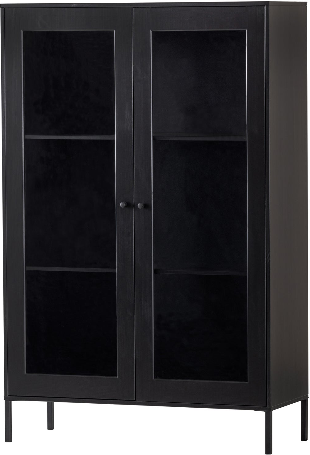 Vitrineskab Woood Xam H155ã B100ã D40    Sort Fyrretræ  Mat Finish  Fsc-certificeret