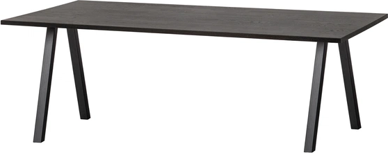 Spisebord Woood Tablo   Minimalistisk Mørk     Mat Sort Metalstel 220x90x75
