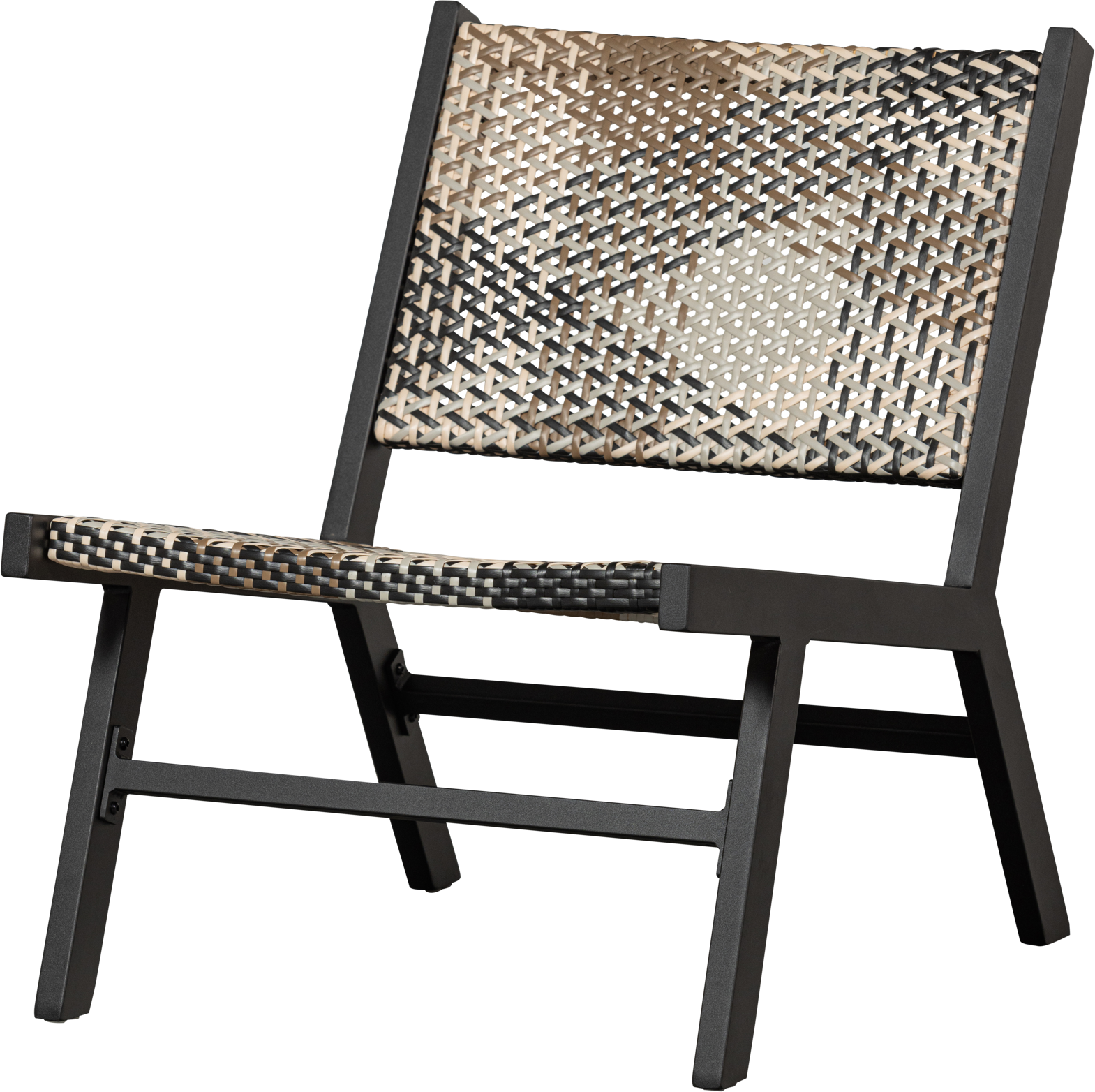 Loungestol Woood Collection Pom Lænestol Flerfarvet Polyethylen Sort Aluminium H75 B57 L78