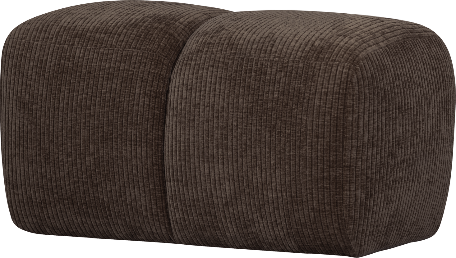Puf Ottoman Woood Mojo Brun Ribstof Fløjlsagtig 84x64 100 Polyester Martindale 80 000