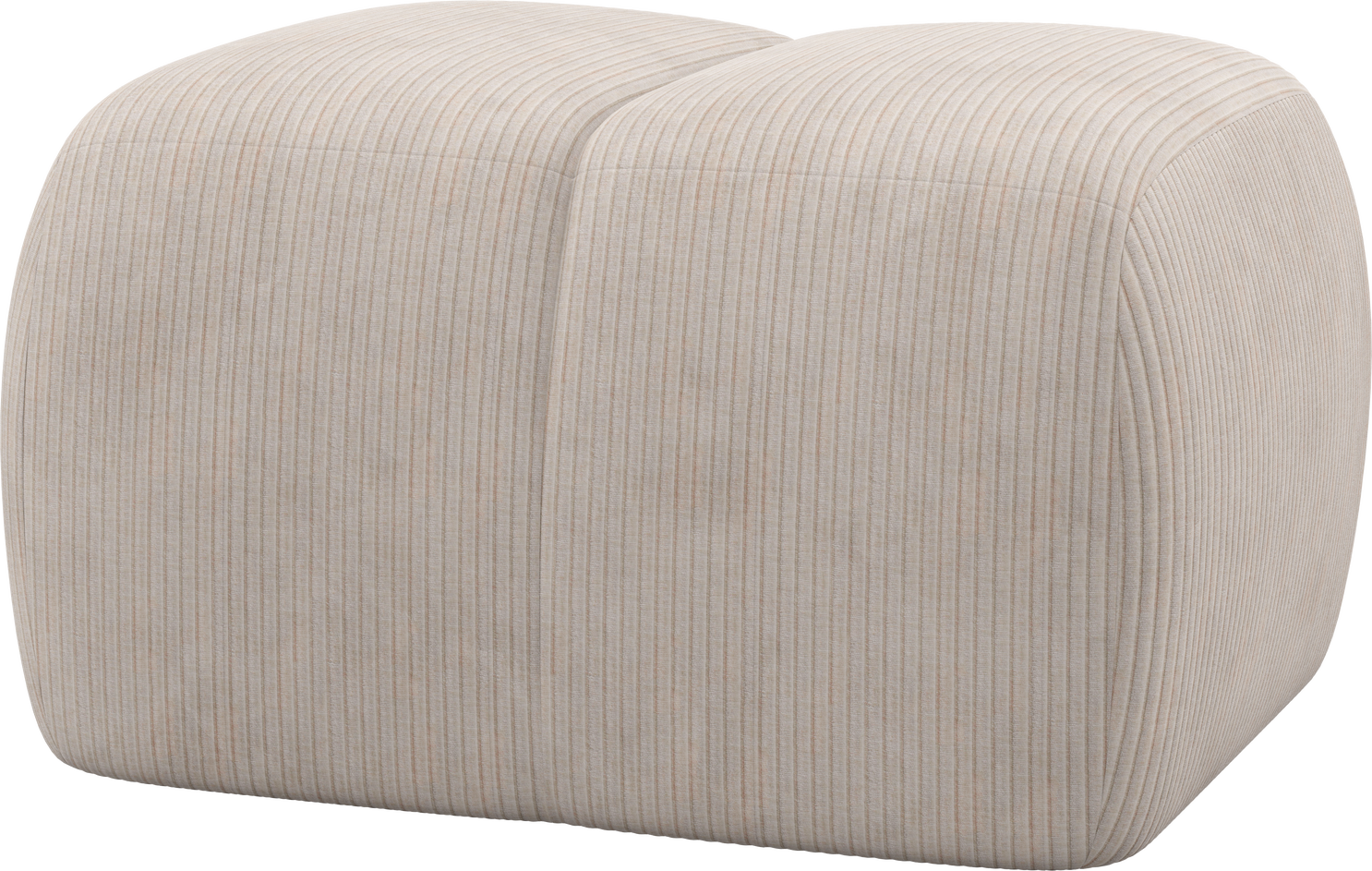 Puf Woood Mojo Ecru Jacquardvævet Ribstof Siddepuf Fodskammel H45xb84xd64