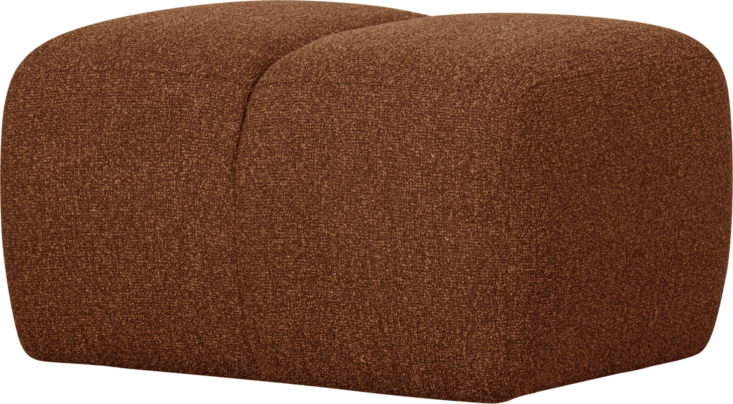 Puf Woood Mojo Rustbrun Bouclé Fodskammel Fast Polstring 100 Polyester H45