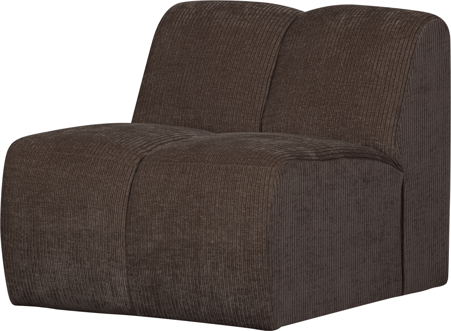 Modulsofaelement Woood Mojo Midtermodul Brun Ribstof 84x97