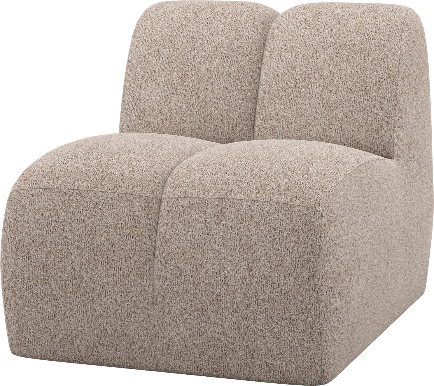Modulsofa Woood Mojo Midtermodul -personers Mørk Sand Chenillestof 74x84x97