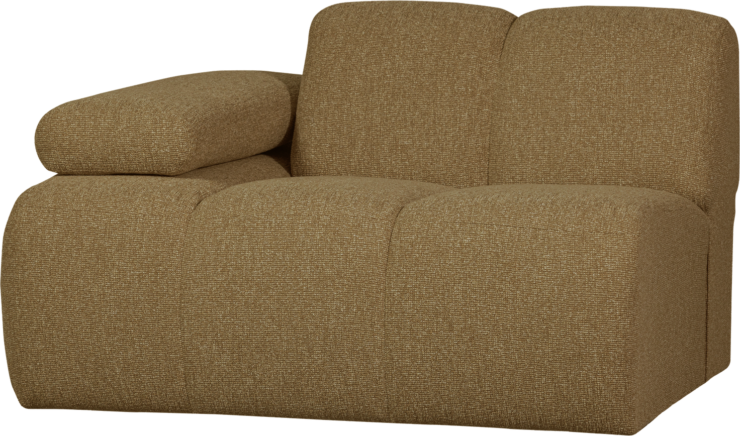 Modulsofa Woood Mojo -personers Modul Venstre Armlæn Bouclé Gul Brun Melange Fast Slidstærk