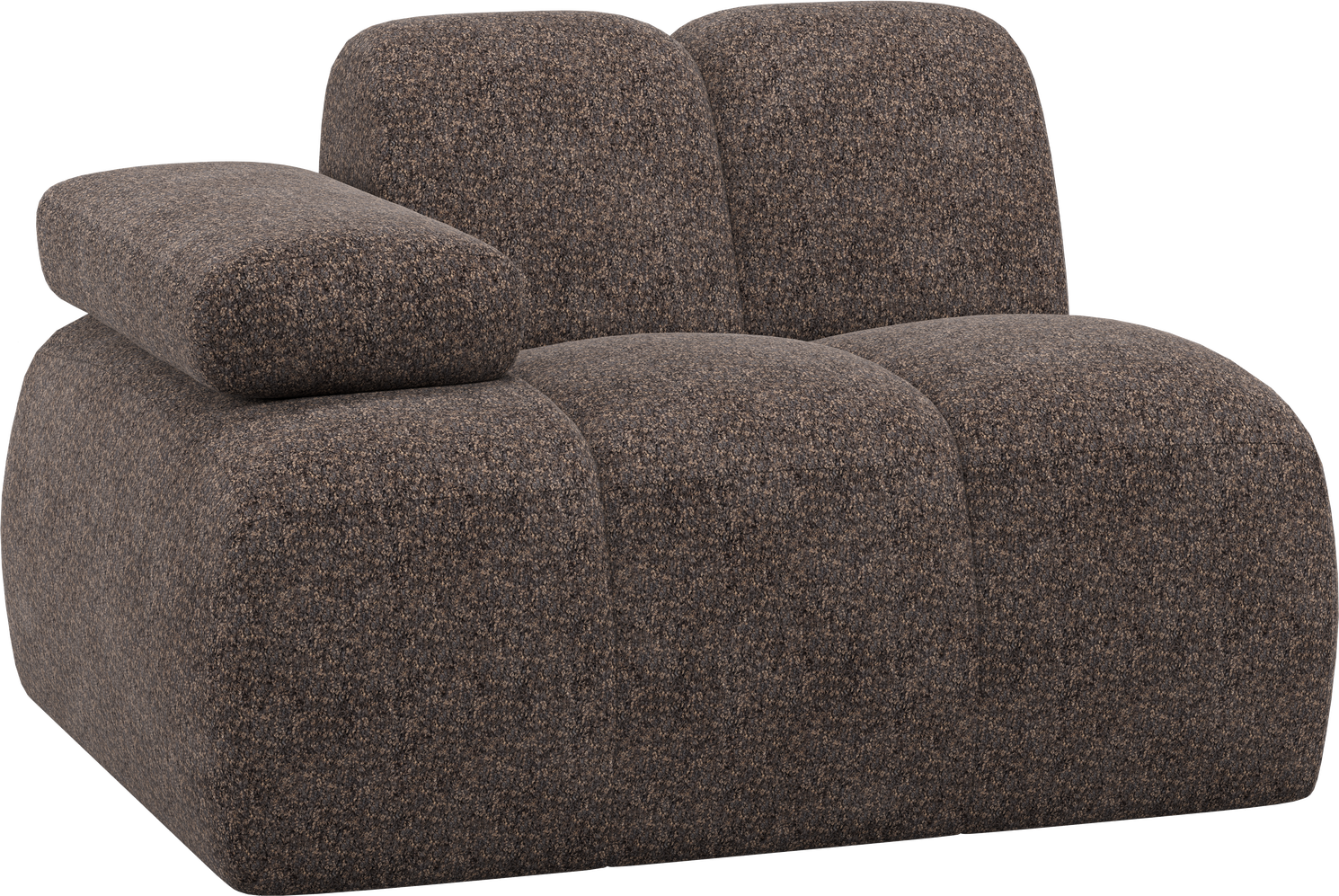 Sofamodul Woood Mojo Venstre Armlæn  Brun Chenille  124x97    -personers