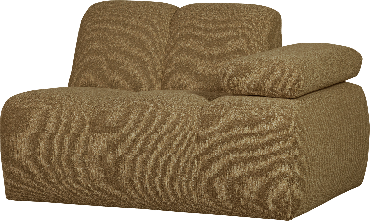 Modulsofa Sofamodul Woood Mojo -personers Modul Højre Bouclé Gul Brun Melange 100 Polyester