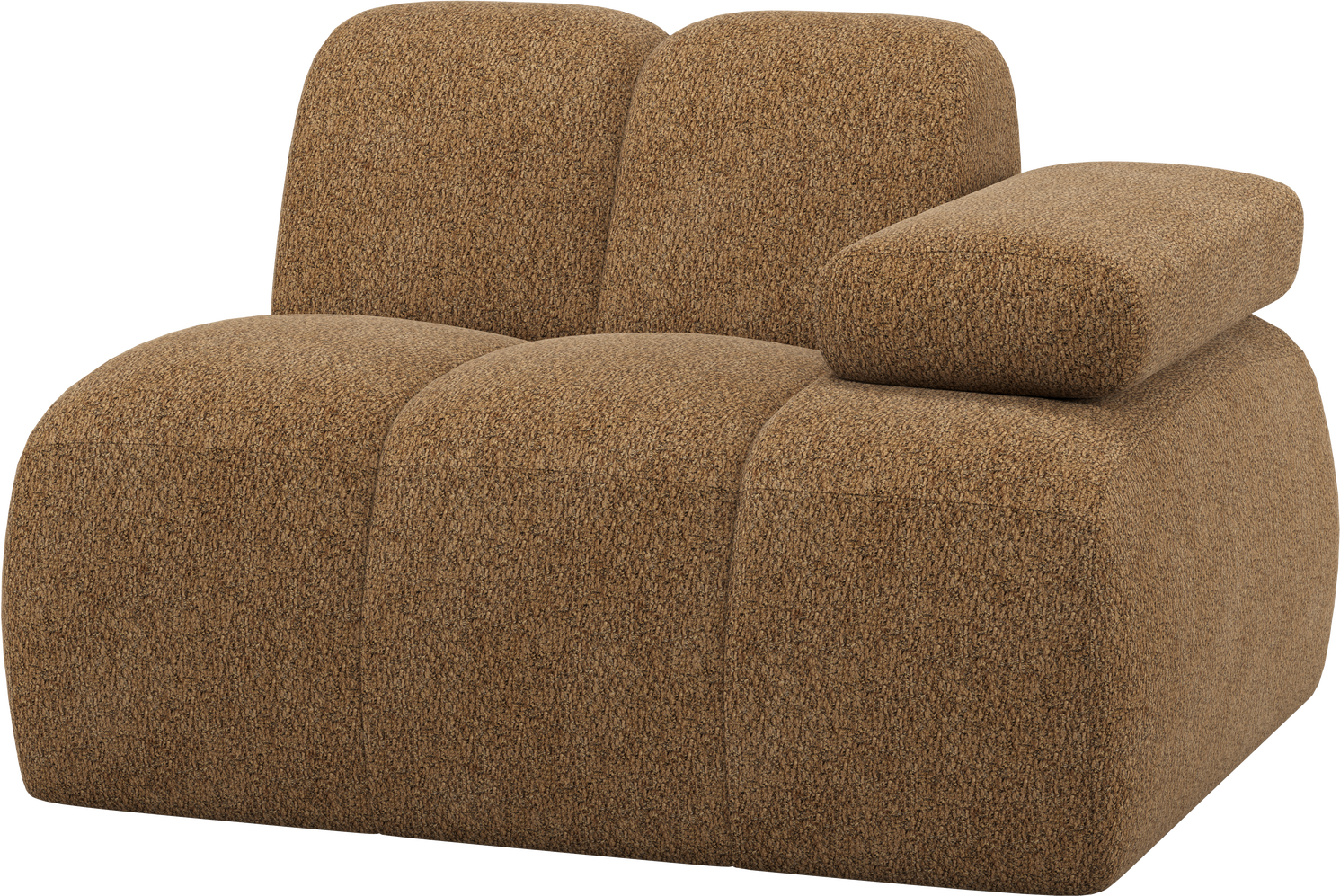 Sofamodul Woood Mojo -personers Honninggul Valley Chenille Højre Armlæn H74xb124xd97