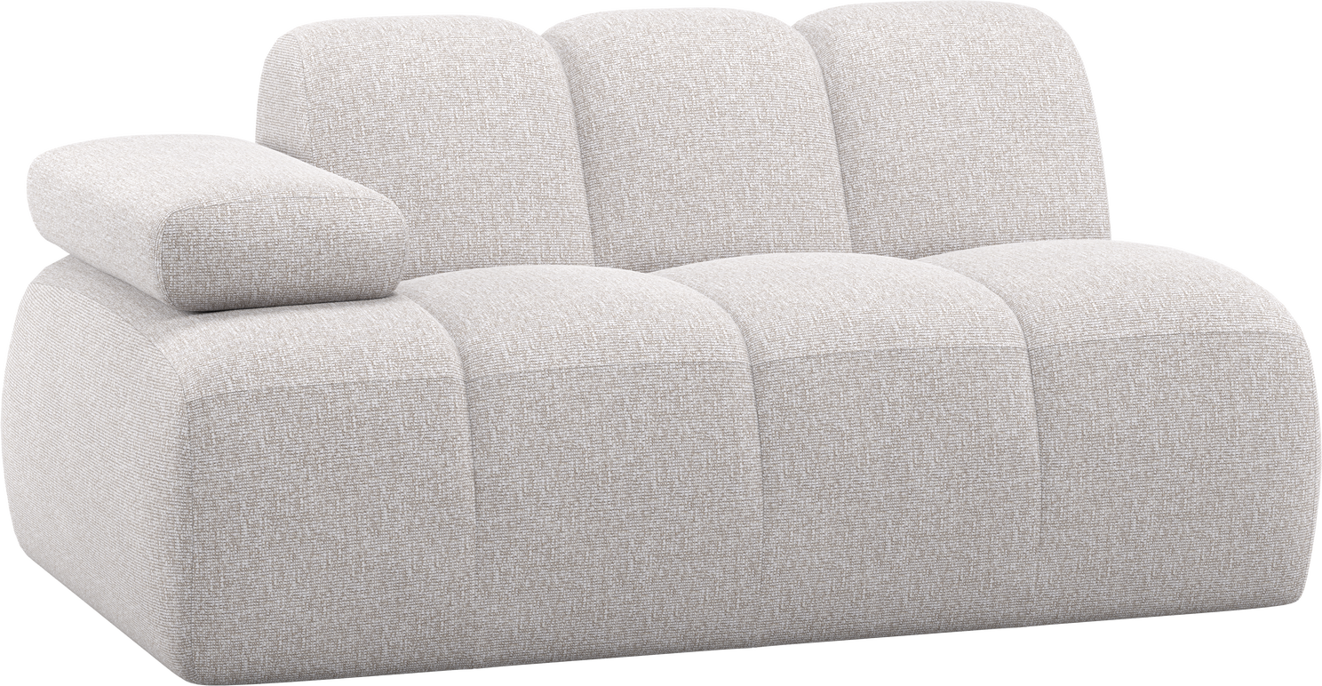 Modulsofa Woood Mojo -personers Venstrevendt Sofamodul Bouclé Ecru Melange